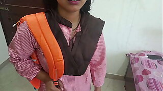 Alpana was bonking with boyfriend insusceptible to college time and college uniform sex in clear Hindi audio she was sucking dick in mouth and painfull bonking